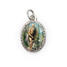 MD103827P10 - Medalha de Alumínio Oval Prata c/ 10un. São Lázaro - 2X1,3cm