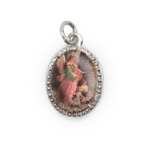 MD103900P10 - Medalha de Alumínio Oval Prata c/ 10un. Anjo da Guarda - 2X1,3cm