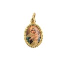 MD102003P20 - Medalha de Alumínio Oval Dourada c/ 20un. Mãe Rainha - 1,5x1cm