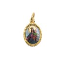 MD102005P20 - Medalha de Alumínio Oval Dourada c/ 20un. N. Sra. Auxiliadora - 1,5x1cm