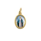 MD520030P20 - Medalha N. Sra. Das Graças Alumínio Oval Dourada c/ 20un. - 1,5x1cm
