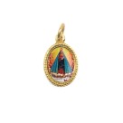 MD102014P20 - Medalha de Alumínio Oval Dourada c/ 20un. N. Sra. De Nazaré - 1,5x1cm