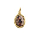 MD102016P20 - Medalha de Alumínio Oval Dourada c/ 20un. N. Sra. Desatadora de Nós - 1,5x1cm