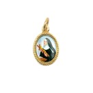 MD102027P20 - Medalha de Alumínio Oval Dourada c/ 20un. Santa Rita de Cássia - 1,5x1cm