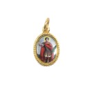MD102210P20 - Medalha de Alumínio Oval Dourada c/ 20un. Santo Expedito - 1,5x1cm