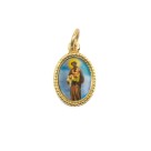 MD102212P20 - Medalha de Alumínio Oval Dourada c/ 20un. São Benedito - 1,5x1cm