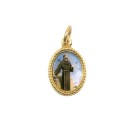 MD102220P20 - Medalha de Alumínio Oval Dourada c/ 20un. São Francisco Assis - 1,5x1cm