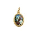MD102222P20 - Medalha de Alumínio Oval Dourada c/ 20un. São Jorge - 1,5x1cm