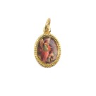 MD102300P20 - Medalha de Alumínio Oval Dourada c/ 20un. Anjo da Guarda - 1,5x1cm