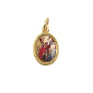 MD102306P20 - Medalha de Alumínio Oval Dourada c/ 20un. São Miguel Arcanjo - 1,5x1cm