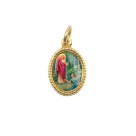 MD102307P20 - Medalha de Alumínio Oval Dourada c/ 20un. São Rafael Arcanjo - 1,5x1cm