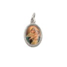 MD102401P20 - Medalha de Alumínio Oval Prata c/ 20un. Mãe Rainha - 1,5x1cm
