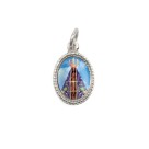 MD102402P20 - Medalha de Alumínio Oval Prata c/ 20un. N. Sra. Aparecida - 1,5x1cm