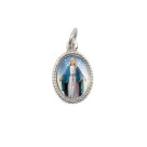 MD520031P20 - Medalha N. Sra. Das Graças Alumínio Oval Prata c/ 20un. - 1,5x1cm
