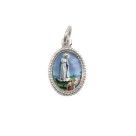 MD102406P20 - Medalha de Alumínio Oval Prata c/ 20un. N. Sra. De Fátima - 1,5x1cm