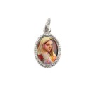 MD102409P20 - Medalha de Alumínio Oval Prata c/ 20un. N. Sra.Rosa Mística - 1,5x1cm