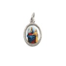 MD102415P20 - Medalha de Alumínio Oval Prata c/ 20un. Santa Ana - 1,5x1cm