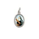MD102419P20 - Medalha de Alumínio Oval Prata c/ 20un. Santa Rita de Cássia - 1,5x1cm