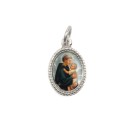 MD102503P20 - Medalha de Alumínio Oval Prata c/ 20un. Santo Antônio - 1,5x1cm