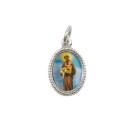 MD102507P20 - Medalha de Alumínio Oval Prata c/ 20un. São Benedito - 1,5x1cm