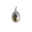 MD102510P20 - Medalha de Alumínio Oval Prata c/ 20un. São Francisco Assis - 1,5x1cm
