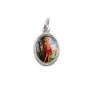 MD102518P20 - Medalha de Alumínio Oval Prata c/ 20un. São Sebastião - 1,5x1cm