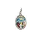 MD102608P20 - Medalha de Alumínio Oval Prata c/ 20un. Sagrada Família - 1,5x1cm