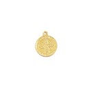 MD101401P10 - Medalha de Alumínio c/ 10un. São Bento Dourado - 1,4x1,6cm