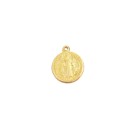 MD101401P10 - Medalha de Alumínio c/ 10un. São Bento Dourado - 1,4x1,6cm
