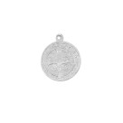 MD101402P10 - Medalha de Alumínio c/ 10un. São Bento Prateado - 2,3x2cm