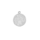 MD101402P10 - Medalha de Alumínio c/ 10un. São Bento Prateado - 2,3x2cm