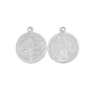 MD101402P10 - Medalha de Alumínio c/ 10un. São Bento Prateado - 2,3x2cm
