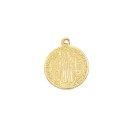 MD101403P10 - Medalha de Alumínio c/ 10un. São Bento Dourado - 2,3x2cm