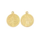 MD101403P10 - Medalha de Alumínio c/ 10un. São Bento Dourado - 2,3x2cm