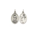 MD1180203P2 - Medalha Jesus Misericordioso Italiana Oval Prateada c/ 2un. - 2,5x1,7cm