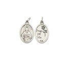 MD1180209P2 - Medalha São Judas Italiana Oval Prateada c/ 2un. - 2,5x1,7cm