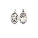 MD1180306P2 - Medalha Papa e Jubileu Italiana Oval Dupla Prateada c/ 2un. - 2,5x1,7cm
