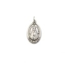 MD1180020 - Medalha N. Sra. Aparecida Italiana Oval Prateada - 2,5x1,7cm