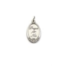 MD1180020 - Medalha N. Sra. Aparecida Italiana Oval Prateada - 2,5x1,7cm