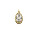 MD1180021 - Medalha N. Sra. Aparecida Italiana Oval Dourada - 2,5x1,7cm
