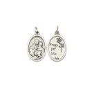 MD1180001P2 - Medalha Mãe Rainha Italiana Oval Prateada c/ 2un. - 2,5x1,7cm