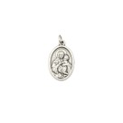 MD1180001P2 - Medalha Mãe Rainha Italiana Oval Prateada c/ 2un. - 2,5x1,7cm