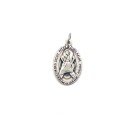 MD1180306P2 - Medalha Papa e Jubileu Italiana Oval Dupla Prateada c/ 2un. - 2,5x1,7cm