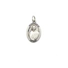 MD1180306P2 - Medalha Papa e Jubileu Italiana Oval Dupla Prateada c/ 2un. - 2,5x1,7cm