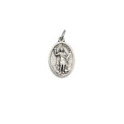 MD1180205P2 - Medalha Santo Expedito Italiana Oval Prateada c/ 2un. - 2,5x1,7cm