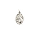 MD1180204P2 - Medalha Santo Antônio Italiana Oval Prateada c/ 2un. - 2,5x1,7cm