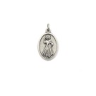 MD1180203P2 - Medalha Jesus Misericordioso Italiana Oval Prateada c/ 2un. - 2,5x1,7cm