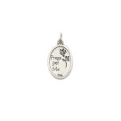 MD1180202P2 - Medalha Sagrado Coração de Jesus Italiana Oval Prateada c/ 2un. - 2,5x1,7cm