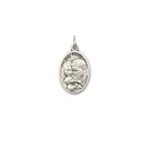 MD1180300P2 - Medalha Sagrada Família Italiana Oval Prateada c/ 2un. - 2,5x1,7cm