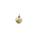 MD1170001 - Pingente Agnus Dei Coração Duplo Dourado Italiano - 2x1,3cm
